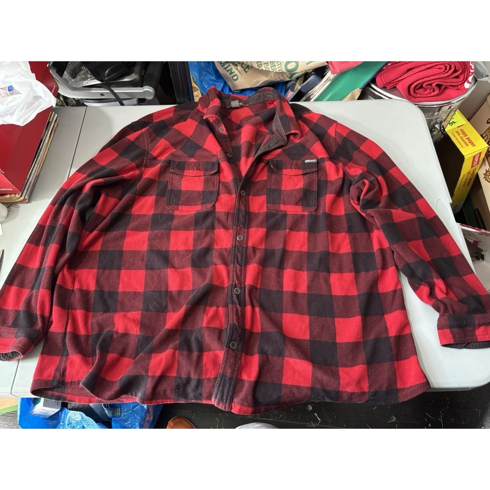 Eddie Bauer Red & Black Buffalo Plaid Flannel Shirt, 3XL